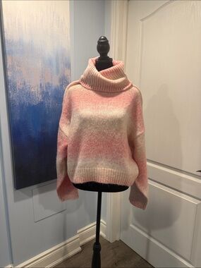 Buffalo David Bitton Pink Ombre Turtleneck Sweater